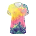 thumbnail image 6 of Enjoytime Womens Summer Tops Vintage Printed V-Neck Short Sleeve Shirts Plus Size Fashion Casual Plus Size Blouse, 6 of 6