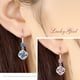 thumbnail image 3 of Pendientes Con Tachuelas De Diamantes, Pendientes Largos Creativos De Cuatro Hojas, Ganchos Para Las Orejas, Joyería Para Mujer, Regalos De Cumpleaños Y Navidad Para Mujeres Y Niñas Monstrate AP006754-01, 3 of 6