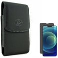 thumbnail image 1 of Case Belt Clip & Privacy Screen Protector for iPhone 12 Pro Max - Combo with Leather Holster Cover Pouch & Tempered Glass Curved Anti-Spy Anti-Peep, 1 of 12