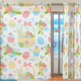 thumbnail image 2 of Coolnut Sheer Curtains Flowers and Eggs for Easter Gauze Door and Window Voile Curtain Panels for Bedroom Living Room W55 x L84 In 2, 2 of 4