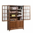 thumbnail image 3 of Pemberly Row Modern Solid Wood Display China Cabinet in Walnut, 3 of 6