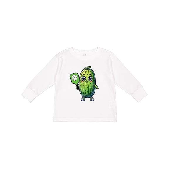 Inktastic Pickleball Funny Pickle Boys or Girls Long Sleeve Toddler T-Shirt