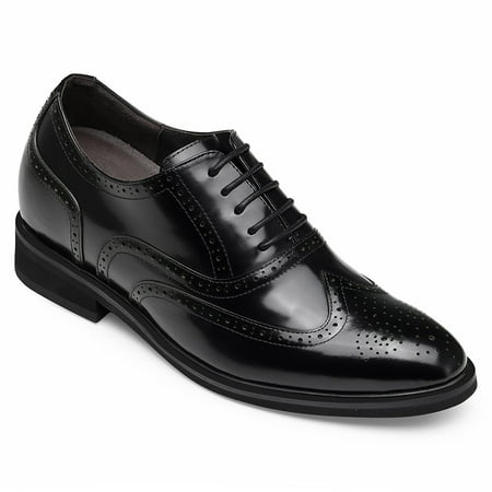 

CMR CHAMARIPA Men s Elevator Shoes Oxford Brogues Dress Shoes Calf Leather High Heel 3.15
