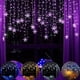 thumbnail image 5 of Guirnalda de luces navideñas con copos de nieve y cortina de hadas intermitentes para exteriores, decoración para fiestas navideñas de Año Nuevo 2025, 5 of 5