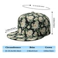 thumbnail image 5 of Floral & Skull Snapback Hat – Gothic Bloom Flat Brim Cap, Unique Streetwear Style, 5 of 8