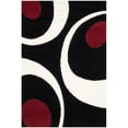 thumbnail image 2 of SAFAVIEH Florida Mirabelle Geometric Shag Area Rug, Black/Ivory, 5'3" x 7'6", 2 of 6