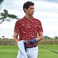 thumbnail image 4 of Cauagu Festive Reindeer Print Men's Polo Shirts, Short-Sleeve Polo Shirts for Men Performance Golf Shirt Athletic Casual Collared T-Shirt-3X-Large, 4 of 8