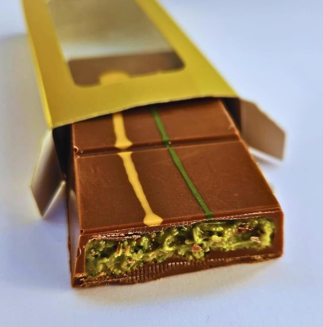 UniqBite 2 PACK Dubai Chocolate Bar, Handmade Luxury Milk Chocolate with Pistachio Cream and Kataifi, Total 7 Oz (200g)