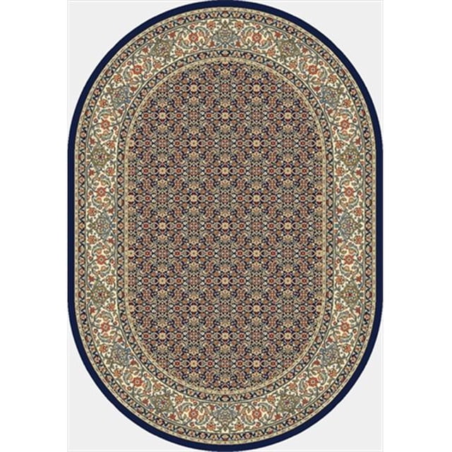 Dynamic Rugs ANOV69570113464 Ancient Garden 5 ft. 3 in. x 7 ft. 7 in. Oval 57011-3464 Rug - Navy