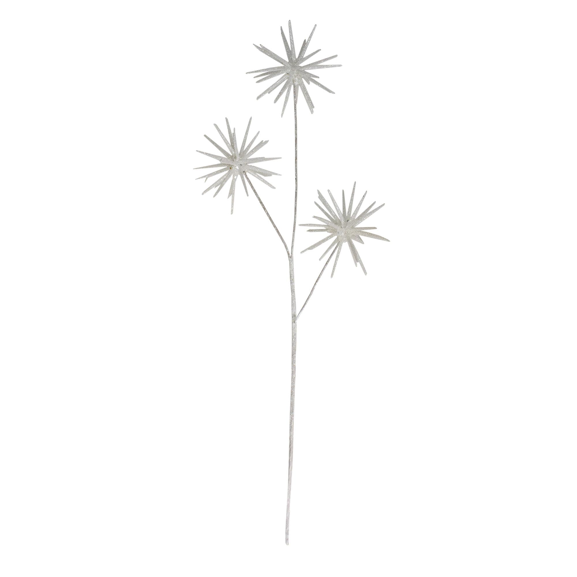 24' Snow White Glitter Starburst Artificial Christmas Spray