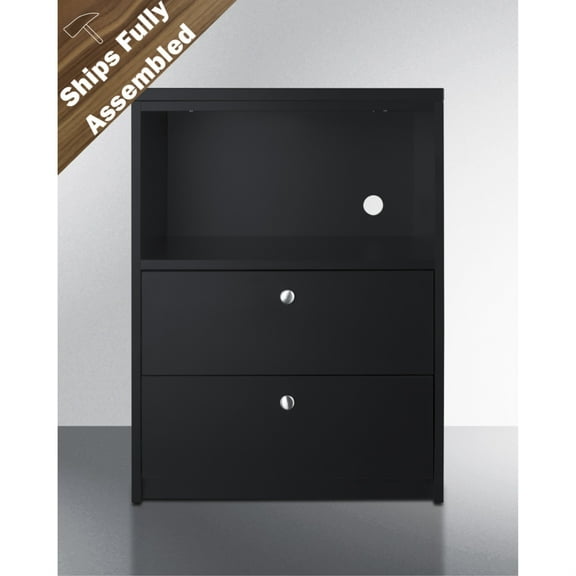 Storage cabinet with space for microwave, ships fully assembled