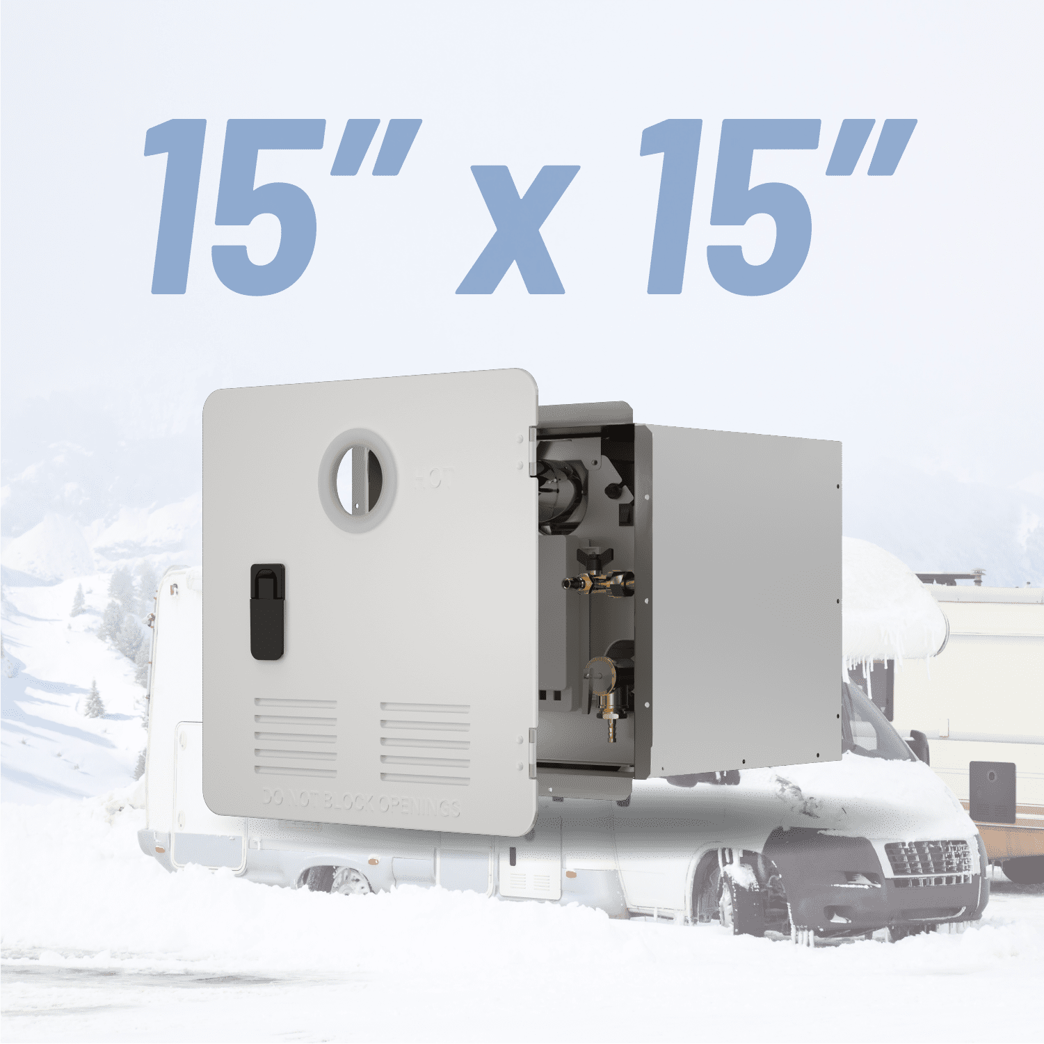Ranein 15 x 15 Inches RV Water Heater White Door. ONLY Door kit for Ranein RV water heaters