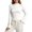 Z1White, variant on Trendfront Womens T Shirt Crop Crew Neck Slim Fit Ruched Pleated Long Sleeve Yoga Athletic Sports Workout Base Undershirt Tops