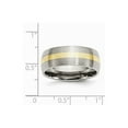 thumbnail image 2 of Stainless Steel 14k Gold Inlay 8mm Satin Band Ring Size 7.5, 2 of 2