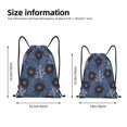 thumbnail image 4 of Drawstring Backpack - Sunflowers Retro Black Splash Proof Small Drawstring Gym Bag for Women Men, Cinch Sports String Bag Backpack for Travel Swimming Beach, 4 of 8