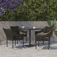 thumbnail image 2 of Flash Furniture Ethan Set of 4 Commercial Grade Stacking Patio Chairs, All Weather PE Rattan Wicker Patio Dining Chairs in Espresso, 2 of 12