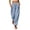 Sky Blue, variant on Ynynloco Women's Wide Leg Pants High Rise Lightweight Striped Casual Lounge Slouchy Palazzo Pants with Pockets
