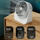 thumbnail image 5 of Mini ventilador de escritorio pequeño con carga USB, viento fuerte, tres velocidades, silencioso, para dormitorio y hogar., 5 of 7