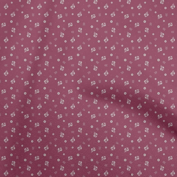oneOone Cotton Flex Dark Magenta Fabric Floral Fabric For Sewing Printed Craft Fabric By The Yard 40 Inch Wide