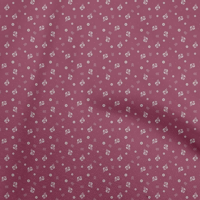 oneOone Tissu Rayonne Magenta Foncé Floral Matériel de Robe Tissu Imprimé Tissu au Mètre 56 Pouces de Large