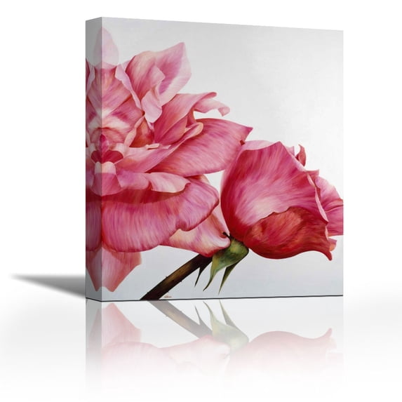Pink Twin II - Contemporary Fine Art Giclee on Canvas Gallery Wrap - wall décor - Art painting - 23 x 27 Inch - Ready to Hang