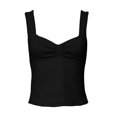 thumbnail image 4 of vigerkar Women Sleeveless Sexy Backless Going Out Crop Top Y2K Strappy Ruched Tank Top Summer Tight Slim Fit Cute Tops Black, XS, 4 of 6