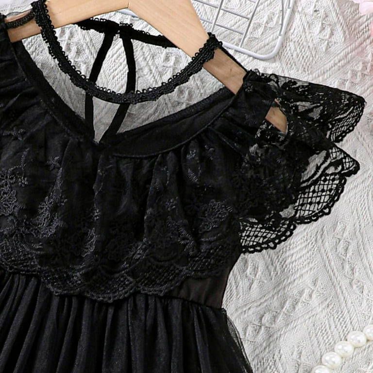 Hfolob Fancy Girl Dress Kids Fly Sleeve Holiday Lace Dance Casual Summer Beach Sundress 3-4 Years Hfolob Fancy Girl Dress Kids Fly Sleeve Holiday Lace Dance Casual Summer Beach Sundress 3-4 Years
