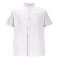 thumbnail image 5 of Blusa y camisa de cuello vuelto de manga corta para hombre, cárdigan de color liso de verano, camisa informal holgada de manga corta con bolsillo, camiseta/camisa de solapa de manga corta para hombre., 5 of 5