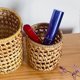 thumbnail image 2 of Rattan Pencil Holder Pen Organizer Pencil Cup Holder Woven Pencil Pot Rattan Makeup Brush Holder, 2 of 4
