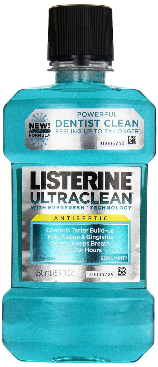 6 PACKS Listerine Ultraclean Antiseptic Mouthwash, Cool Mint, 250 ml