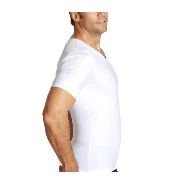 Slimming Compression V-Neck T-Shirt BLK 2XL by Insta Slim