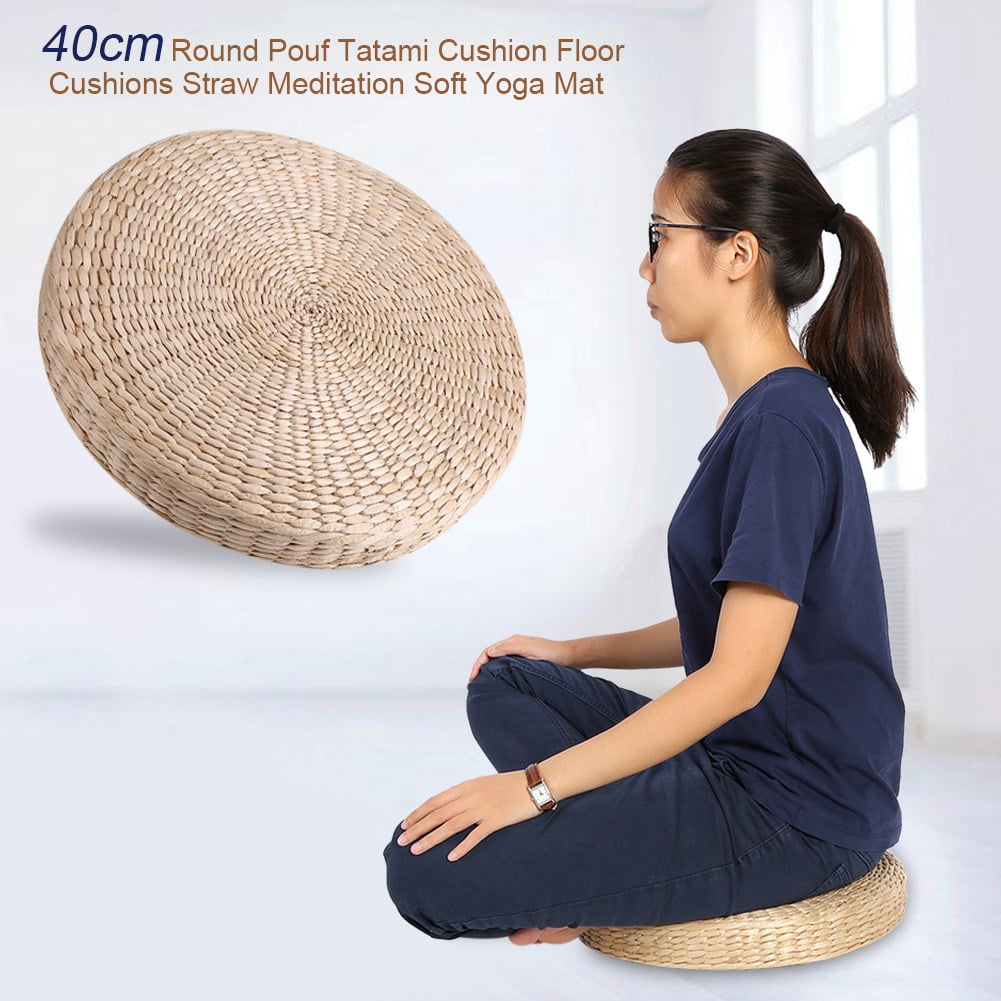 Yosoo Meditation Soft Yoga 40cm Round Pouf Tatami Cushion Floor Yosoo Meditation Soft Yoga 40cm Round Pouf Tatami Cushion Floor Cushions Straw Mat Canada