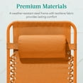 thumbnail image 6 of Best Choice Products Monochromatic Zero Gravity Chair, Folding Patio Recliner w/Side Tray, Headrest - Tangerine, 6 of 8