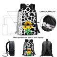thumbnail image 6 of HUIACONG Sunflower Cow Print School Backpack for Daily Student Use Lightweight Multi Compartment Large Capacity for Boys Girls Ages 6‑18 Back to School, 6 of 6