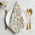 thumbnail image 2 of Teal Orange Eucalyptus Cloth Napkins, Spring Botanical Leaves Washable and Reusable Dinner Napkins Set of 6, Table Napkin for Kitchen Party Birthday Wedding Hotel Housewarming 20"x20", 2 of 9