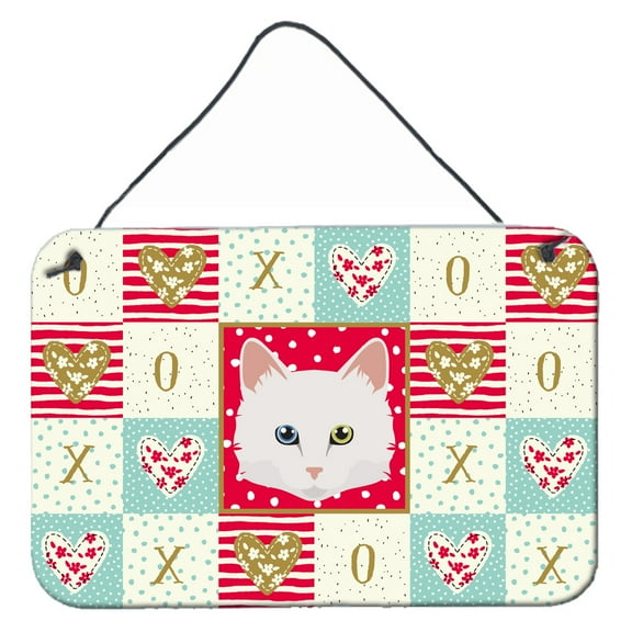 Carolines Treasures CK5175DS812 Turkish Angora Cat Love Wall or Door Hanging Prints 8x12 multicolor