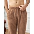 thumbnail image 5 of Pantalon Pyjama en Peluche à Taille Élastique Solide pour Hommes, 5 of 5