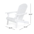 thumbnail image 4 of GDF Studio Jasper Outdoor Acacia Wood 5 Piece Adirondack Chair and Fire Pit Set, White and Gray, 4 of 13