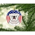 thumbnail image 2 of American Flag and White English Bulldog Ceramic Ornament, 2 of 3