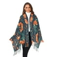 thumbnail image 3 of FORMRS Womens Scarf Winter Soft Long Big Warm Shawls Wrap Tassel Scarves, Whimsical Foxes Pattern, 3 of 9