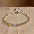 thumbnail image 3 of Citrine Oval Tennis Bolo Bracelet,Silver Gold Plated,Yellow,mother,anniversary gift for her, 3 of 4