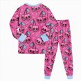 thumbnail image 6 of Zuwimk Halloween Girls Pajamas 2-Piece Pjs Set Kids Long Sleeve and Pants Jammies Casual Wear Girls' Sleepwear Lounge Clothes Outfits(A149-Hot Pink), 6 of 9