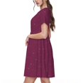 thumbnail image 2 of Lsque Robe Décontractée pour Femmes à Imprimé Petites Étoiles T-Shirt Été Manches Courtes Col Rond Robes Évasées, 2 of 6