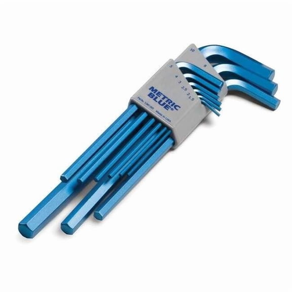 Metric Blue 9 Piece Metric L-Shape Hex Key Set, UST195588 UST195588