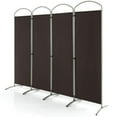 thumbnail image 2 of Spaco 6.2 Feet Folding Room Divider, 4-Panel Room Divider, Durable Material Room Divider Foldable Panels for Indoor as Home, Office, Living Room, Brown, 2 of 9