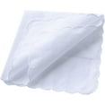 thumbnail image 5 of 12pack -Bulk Pack Handkerchiefs Cotton Scalloped Hankies Pocket Square Towel White 11 Inches, 5 of 6