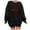 Black, variant on Ovbmpzd Graphic Fall Sweatshirts for Women Comfy Crewneck I'm Fine Black No Hood Soft Sweatshirts Womens Clothes Trendy 2025