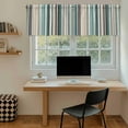 thumbnail image 5 of Teal Blue Striped Tier Curtains 36 Inch Length, Farmhouse Stripes Modern Abstract Cafe Short Curtains for Bathroom Over Sink, Small Kitchen Curtain Light Filtering Tiered Drapes 2 Panels 27.5"Wx36"L, 5 of 8