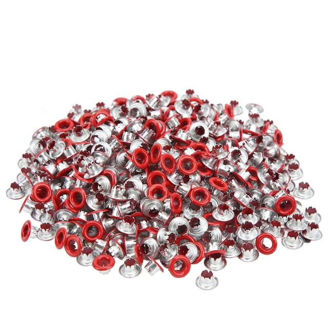 500 ojales de color con ojal, borde redondo, mano de obra fina, ojales de metal de buena dureza para zapatos, ropa, rojo brillante