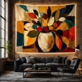 thumbnail image 6 of Floral Garden Rounded with Vase Textured Brushstrokes Lower, Mystical Fantasy for Space Lovers, Galaxy Room Decor, Mother'S Day Gift, Tapestry Wall Hanging for Bedroom and Dorm, 6 of 7
